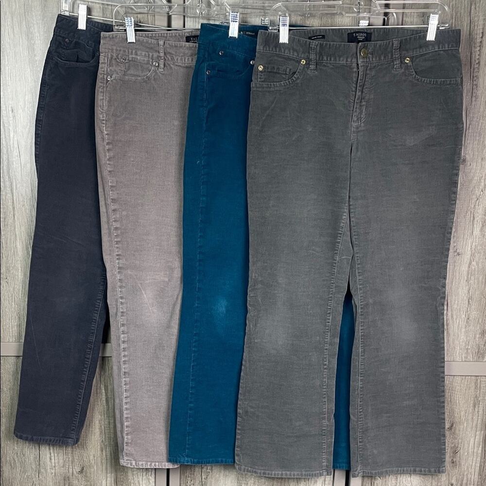 Bundle of Talbots Corduroy Pants in Blue, Lt. Gray, Dk Gray and Teal Women's 8P